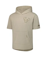 Pro Standard Men's Tan Houston Texans Neutrals Capsule Short Sleeve Pullover Hoodie