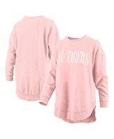Pressbox Women's Light Pink Lsu Tigers Poncho Fleece Pullover Sweatshirt