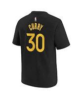 Jordan Big Boys and Girls Stephen Curry Black Golden State Warriors Statement Name Number T-Shirt