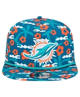 New Era Men's Aqua Miami Dolphins Wakey Wakey Golfer Snapback Hat