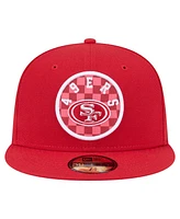 New Era Men's Scarlet San Francisco 49ers Checkered 59FIFTY Fitted Hat