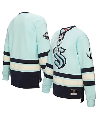 Mitchell & Ness Women's Light Blue Seattle Kraken Heritage Lace-Up Pullover Sweatshirt