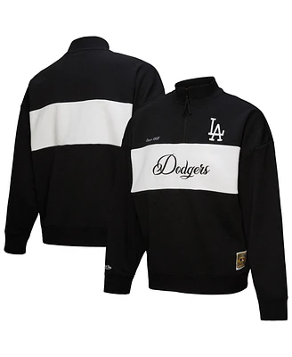 Mitchell & Ness Women's Black Los Angeles Dodgers Quarter-Zip Pullover Sweatshirt