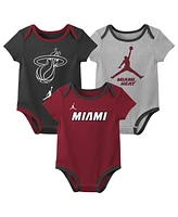 Jordan Baby Boys and Girls Miami Heat Statement Edition Bodysuit Set 3-Pack