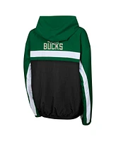 Outerstuff Big Boys and Girls Hunter Green Milwaukee Bucks Headliner Windbreaker Full-Zip Hoodie Jacket