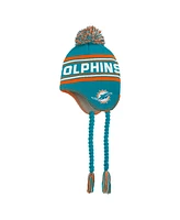 Outerstuff Preschool Aqua Miami Dolphins Jacquard Tassel with Pom Knit Hat