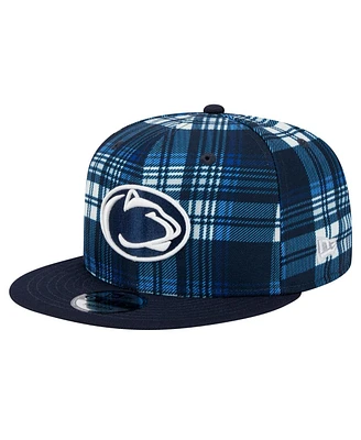 New Era Men's Navy Penn State Nittany Lions Plaid 9FIFTY Snapback Hat