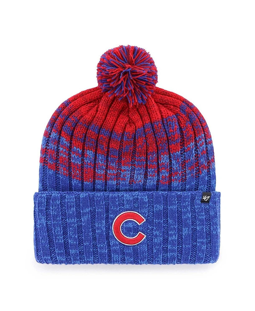 '47 Brand Men's Royal Chicago Cubs Cascade Cuffed with Pom Knit Hat