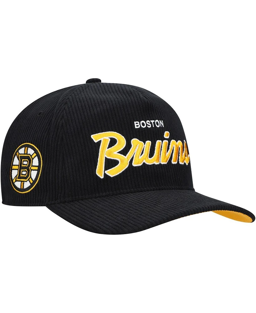 '47 Brand Men's Black Boston Bruins Crosstown Corduroy Hitch Adjustable Hat