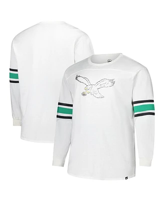 '47 Brand Men's White Philadelphia Eagles Big Tall Premier Brex Long Sleeve T-Shirt