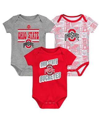 Outerstuff Baby Boys and Girls Ohio State Buckeyes Sunday Comics Bodysuit Set 3-Pack