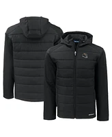 Cutter & Buck Men's Black Baltimore Ravens Helmet Evoke Hybrid Eco Softshell Full-Zip Hoodie Jacket