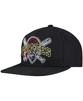 Mitchell & Ness Men's Black Pittsburgh Pirates Double Up Snapback Hat