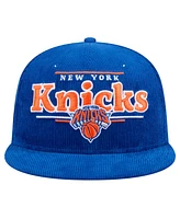 New Era Men's Blue New York Knicks Throwback Display Corduroy 9FIFTY Snapback Hat