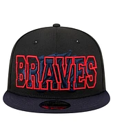 New Era Men's Black Atlanta Braves Splatter 9FIFTY Snapback Hat