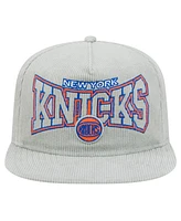 New Era Men's Gray New York Knicks Throwback Corduroy Golfer Snapback Hat