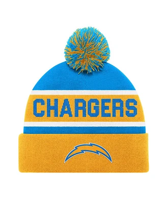 Starter Men's and Women's Gold/Powder Blue Los Angeles Chargers Cuffed with Pom Knit Hat