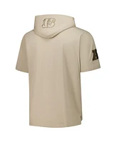 Pro Standard Men's Tan Cincinnati Bengals Neutrals Capsule Short Sleeve Pullover Hoodie