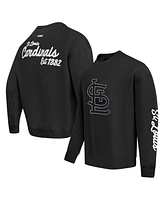 Pro Standard Men's Black St. Louis Cardinals Paint The City Dropped Shoulder Pullover Sweatshirt