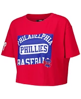 Pro Standard Women's Red Philadelphia Phillies Made To Play Boxy Cropped T-Shirt