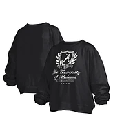 Pressbox Women's Black Alabama Crimson Tide Big Aug Script Janice Oversized Pullover Sweatshirt