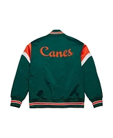 Mitchell & Ness Men's Green Miami Hurricanes Heavyweight Satin Full-Snap Jacket