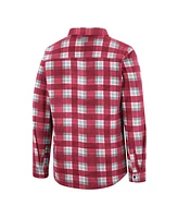 Colosseum Men's Red/White Dayton Flyers Ellis Plaid Full-Snap Shirt Jacket