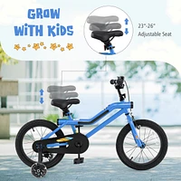 Kids Bike Led Lighted Adjustable with Training Wheels Perfect for 4-7 Years Old Kids