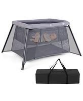 2-in-1 Portable Baby Playpen with Safety Enclosure for Secure and Convenient Playtime
