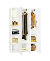 Foldable Armoire Wardrobe Closet with 10 Cubes for Organized Storage and Space-Saving Solution