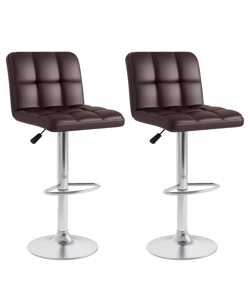 Modern Swivel Bar Stools Set of with Heavy-duty Metal Base & Footrest Back