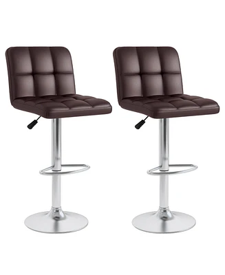 Modern Swivel Bar Stools Set of with Heavy-duty Metal Base & Footrest Back