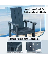 Tall Adirondack Chair with Ergonomic Backrest Armrests & Footrest for Backyard