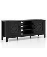 Farmhouse Tv Stand with 4 Adjustable Shelves Rustic & Functional Entertainment Center