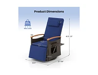 Patio Rattan 360° Swivel Recliner Chair with Adjustable Backrest and Footrest