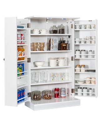41" Farmhouse Kitchen Pantry Storage Cabinet withDoors Adjustable Shelves