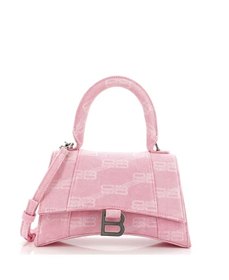 Pre-Owned Balenciaga Small Hourglass Top Handle Bag Bb Monogram Denim