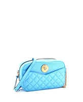 Pre-Owned Versace Medium Medusa Icon Front Slip Pocket Camera Bag Quilted Leather