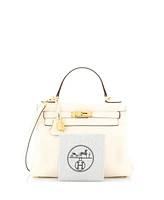Pre-Owned Hermes Kelly 28 Handbag Light Clemence with Gold Hardware