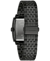 Caravelle Men's Classic Diamond Accent Black-Tone Stainless Steel Bracelet Watch 33mm