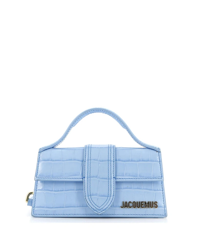 Pre-Owned Jacquemus Mini Le Bambino Top Handle Flap Bag Embossed Leather