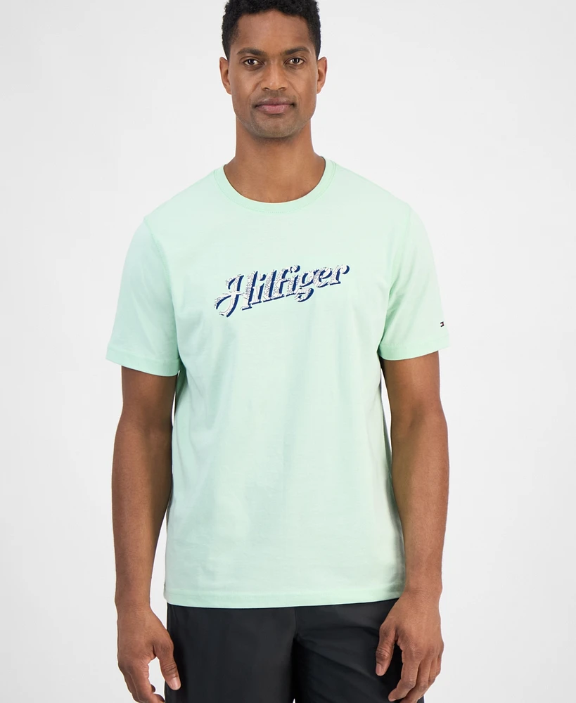 Tommy Hilfiger Men's Short Sleeve Crewneck Script Logo T-Shirt