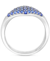 Lab-Created Blue Sapphire Rhombus Cluster Ring (1-3/8 ct. t.w.) Sterling Silver