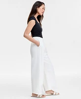 Jm Collection Women's Linen Blend Wide-Leg Pull-On Pants, Exclusively at Macy's