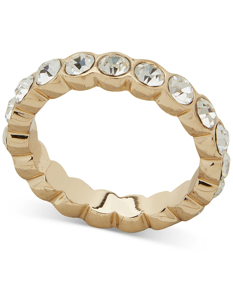 Emily in Paris Gold-Tone Crystal All-Around Band Ring