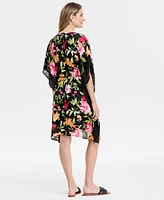 Jm Collection Women's Printed V-Neck Tie-Waist Kaftan Dress, Exclusively at Macy's