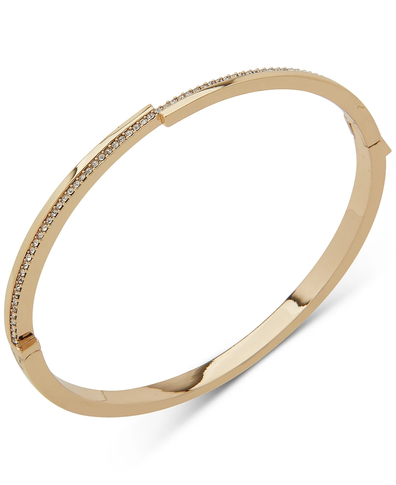 Emily in Paris Gold-Tone Pave Crossover Bangle Bracelet