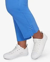 Hearts Of Palm Plus It Had To Be Blue Solid Tech Stretch Pull On Capri Pants