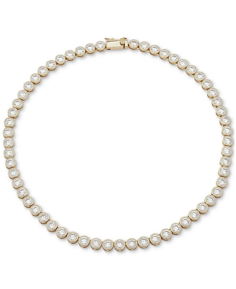Emily in Paris Gold-Tone Cubic Zirconia Bezel 16" Collar Necklace