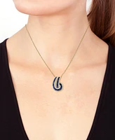Effy Sapphire (2-1/3 ct. t.w.) & Diamond (3/8 ct. t.w.) Baguette Knot 18" Pendant Necklace in 14k Gold